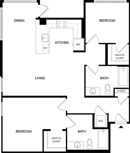 Floor plan 2 Bed/2 Bath-B6