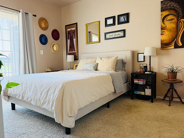 Main Bedroom with Walk in Closet, Bath and Balcony
