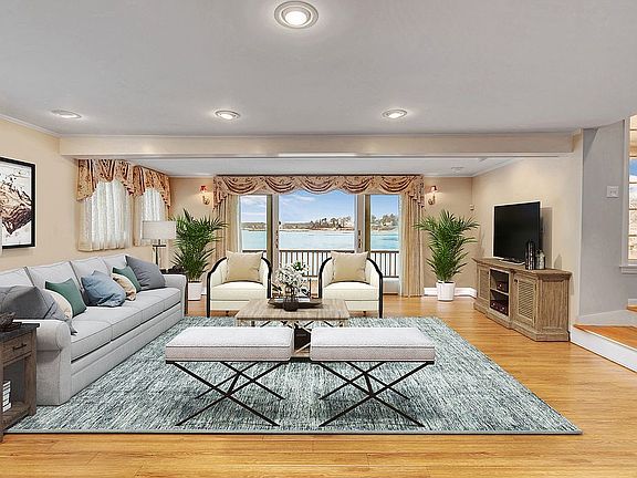 Virtually staged living room