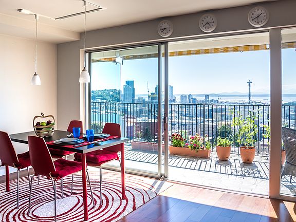 Dining area facing Space Needle