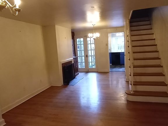 Looking toward dining room and french doors