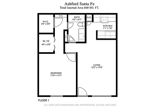 Floor plan 1X1-D
