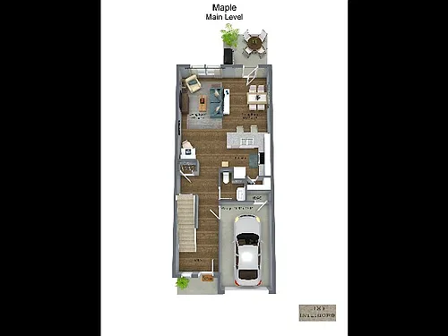 Floor plan 3 Bedroom 2.5 Baths Townhome