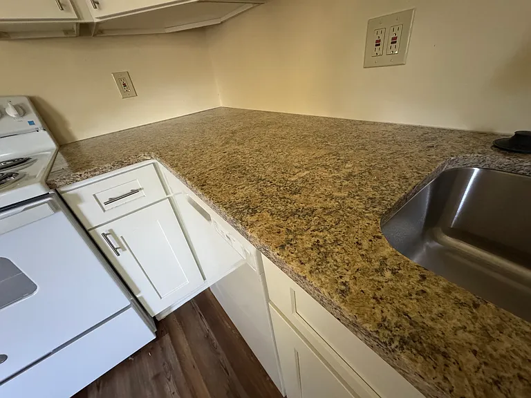 New quartz countertops in kitchen