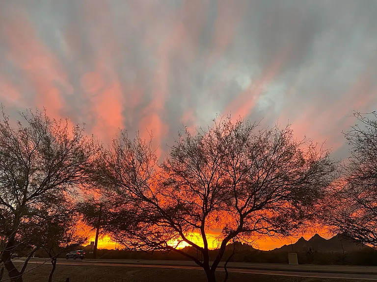 Sunset view from backyard