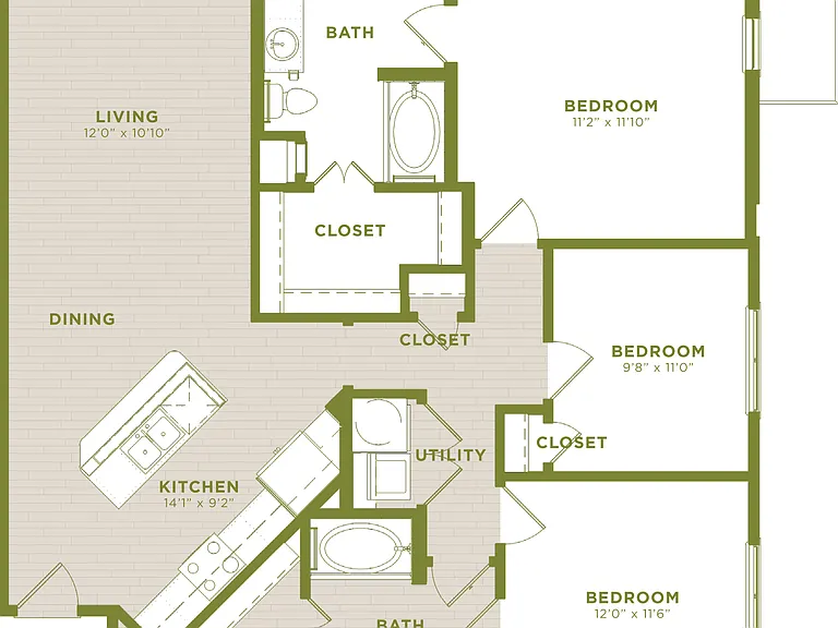 C3 floor plan West Koenig Flats