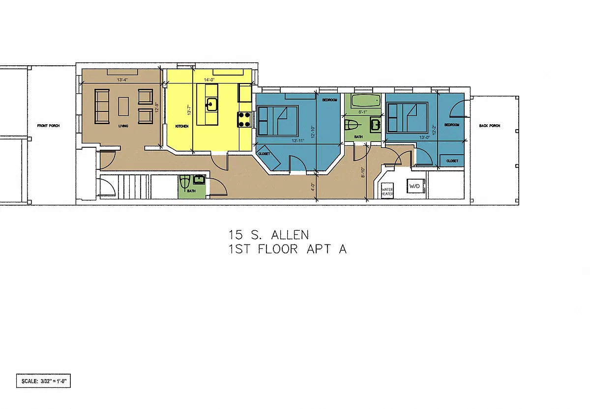 Floor plan The Row at Cary Place - 15 S. Allen Ave. Lower Uni