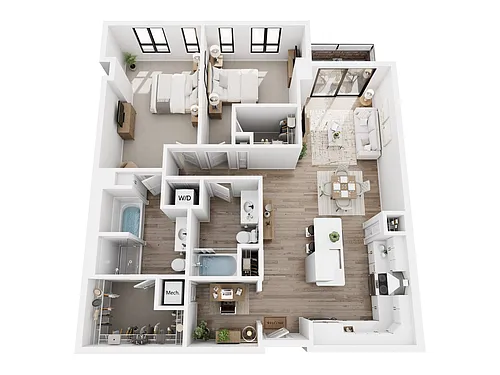 Floor plan 2 Bedroom + Den