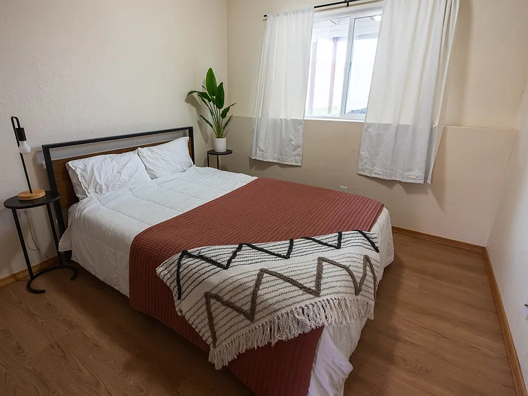 Downstairs Bedroom - Queen memory foam mattress - Window to Private Backyard