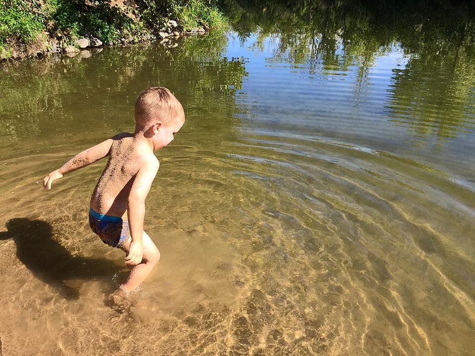 Private beach, clear water