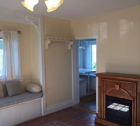 Living room with electric fireplace