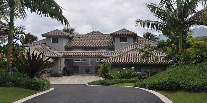 Palms on Long Driveway