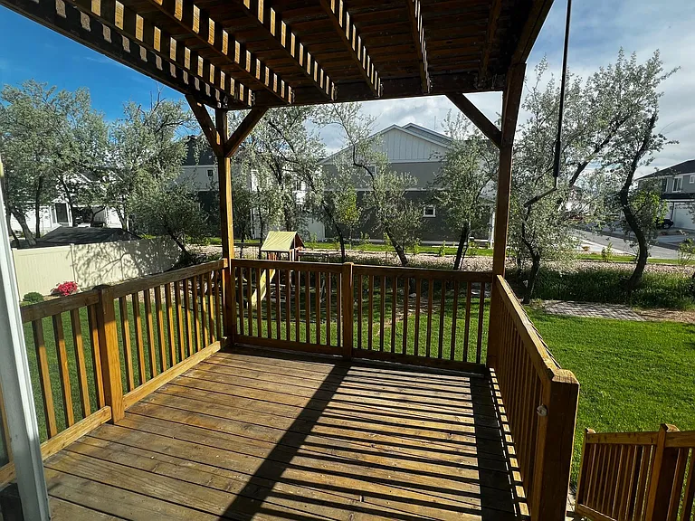 Deck and playground in the back