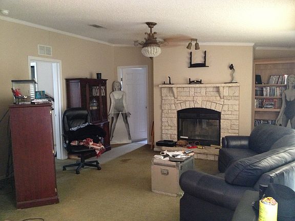 Family room and fireplace