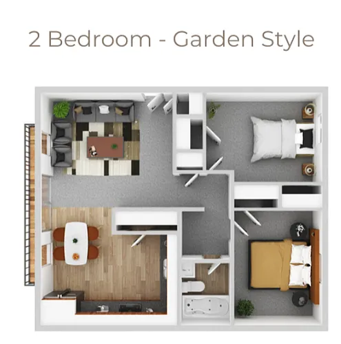 Floor plan 2 Bedroom Garden