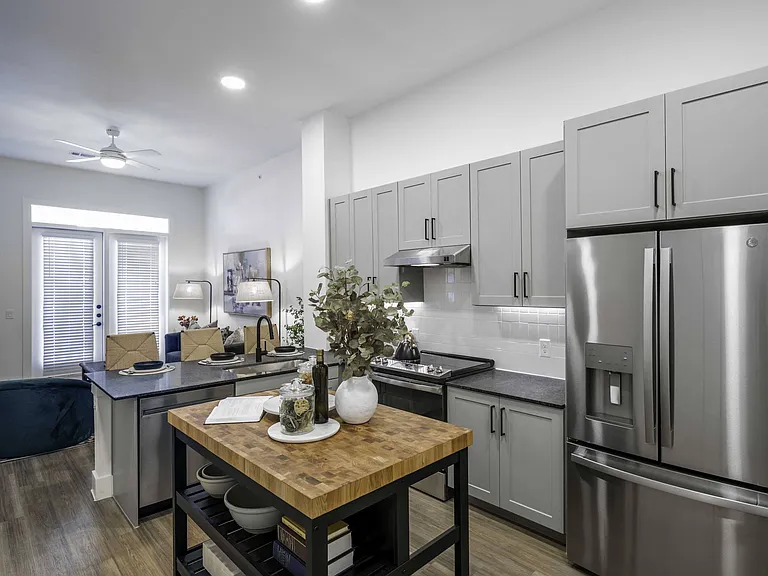 Gourmet kitchen with granite countertops