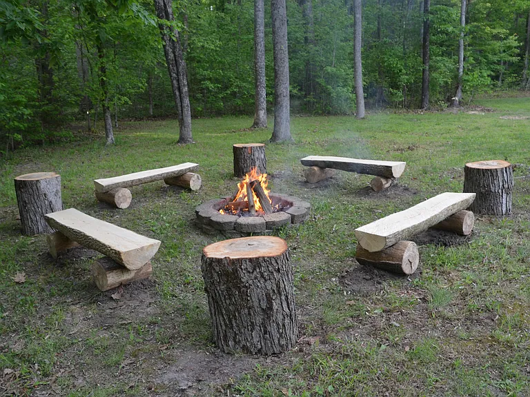 Fire Pit next to seasonal creek