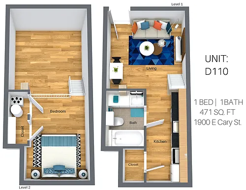 Floor plan Studio: Canal Walk 2
