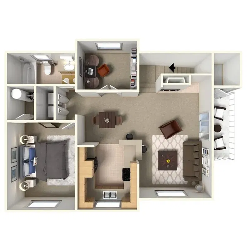 Floor plan 1 bedroom 1 bath