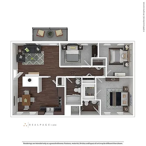 Floor plan Three Bedroom (3 Bedroom / 2 Bath)