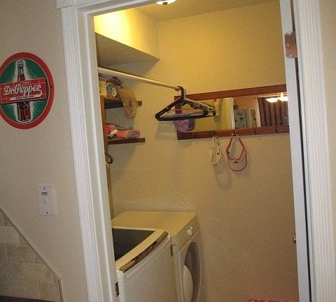 Laundry off the kitchen.