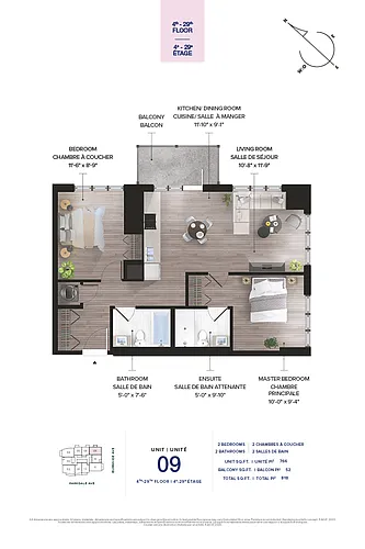 Floor plan 2 Bedrooms