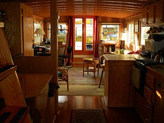 View of Salon from kitchen