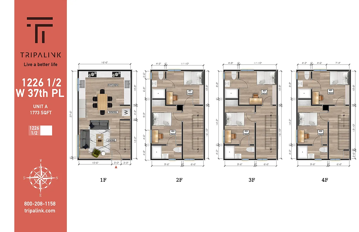 Floor plan 1226 1/2 W 37th Pl