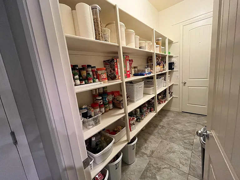 Spacious storage and food pantry