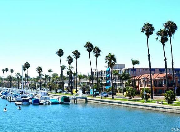View from bridge showing marina and home to the right