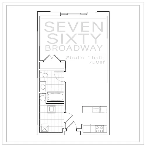 Floor plan Studio and One Bath