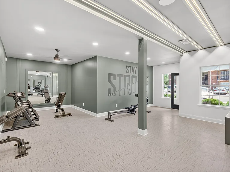 24-hour health and wellness center with upgraded fitness equipment and modern finishes.
