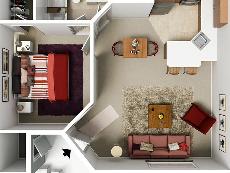 1 Bedroom, 1 Bath 1 Bedroom, 1 Bath