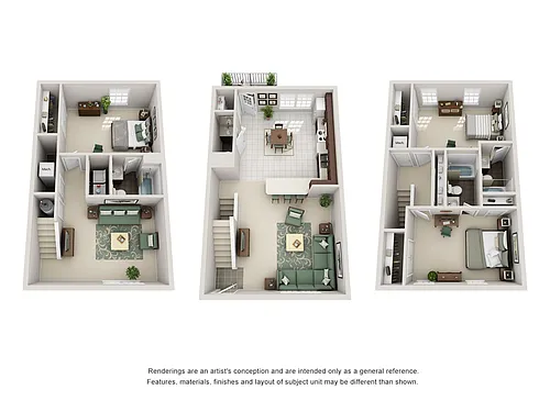 Floor plan 3BR/3.5BA Townhome