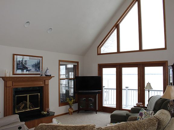 Main floor living room with gas fireplace
