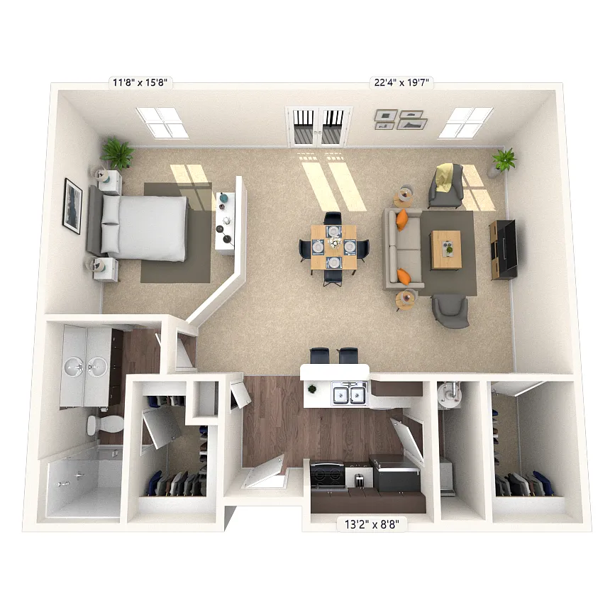 Floor plan Loft 0x1 1010-1034 SF