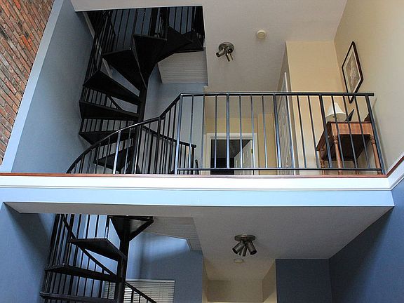 Landing and spiral stair