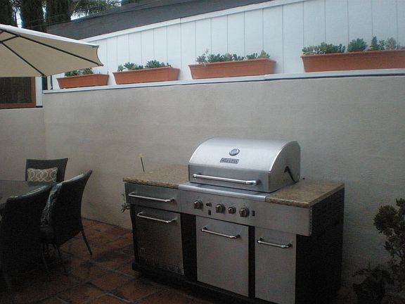 Barbecue and outdoor table
