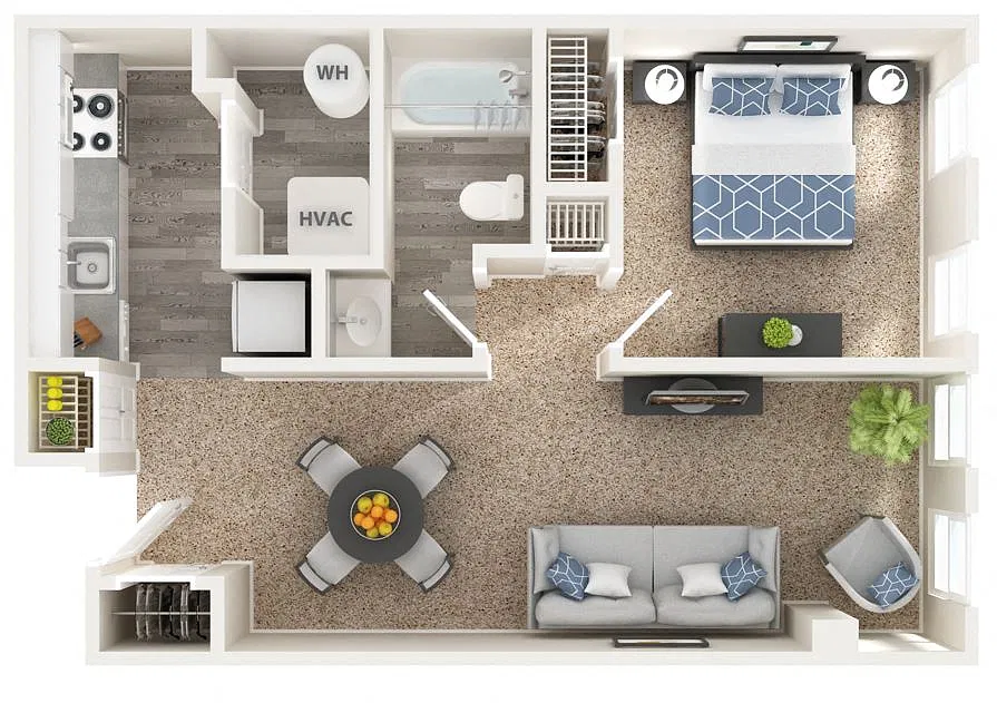 Floor plan 1 Bed Deluxe