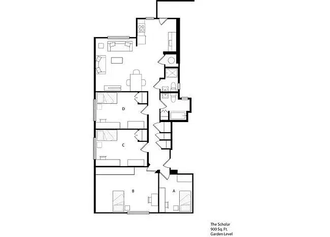 Floor plan Individual Bed- Student Roommate Matching
