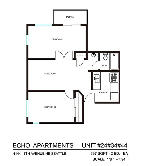 Floor plan 2 Bedroom 1 Bath i