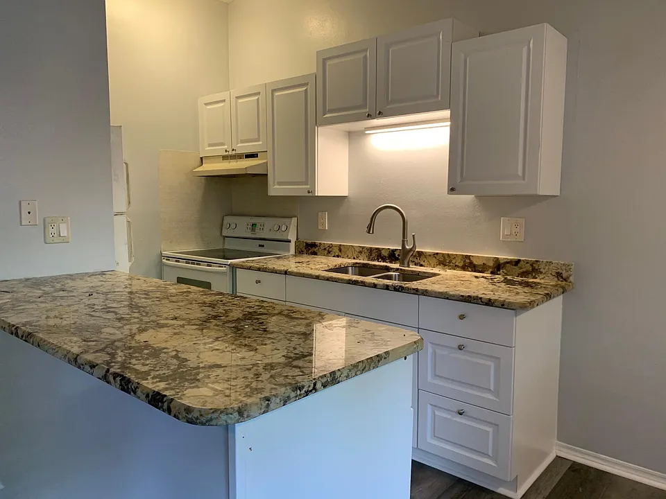 kitchen with granite counter tops