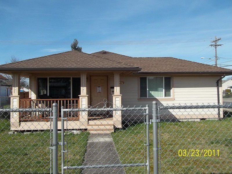 Front of home--fully fenced yard