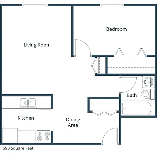 Floor plan One Bedroom 11A