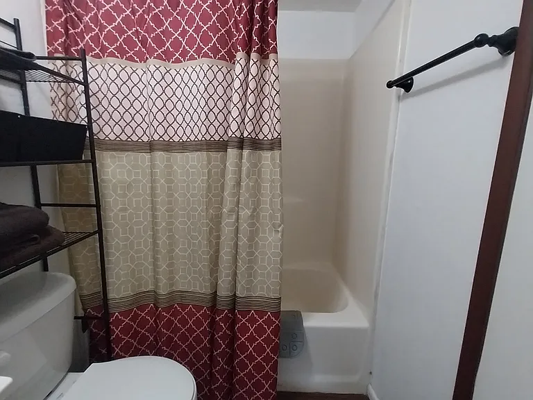 Newly remodeled bath with full-size shower/tub combo