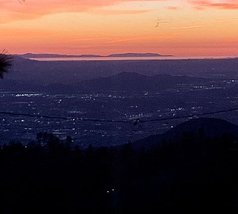 Ocean and Catalina Island from inside Sun Room on a clear day