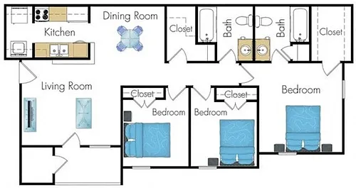 Floor plan Three Bedroom