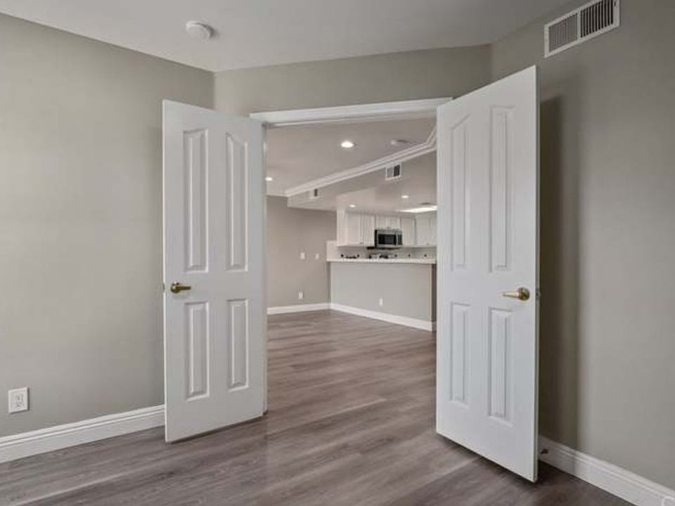 Downstairs bedroom facing living room