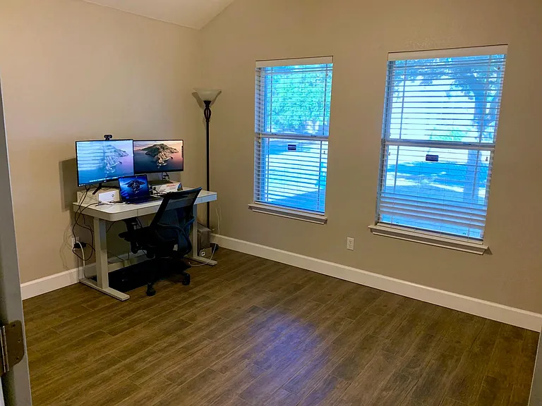 Study located near front of house