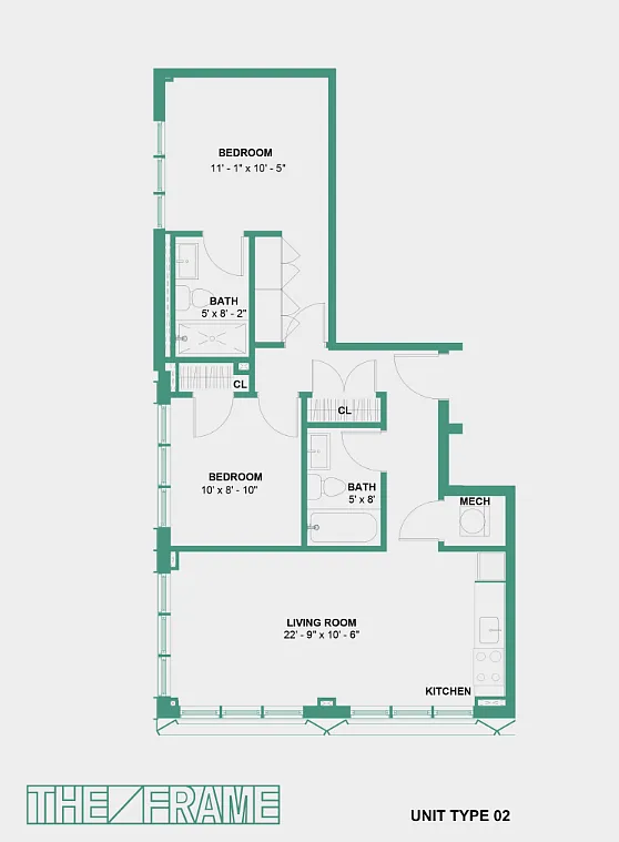 Floor plan Two Bedroom Corner